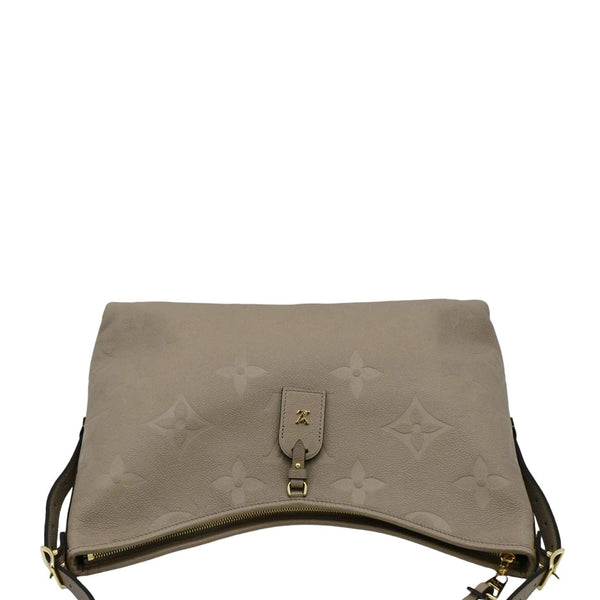 LOUIS VUITTON Carryall MM Monogram Empreinte Shoulder Bag Tourterelle Gray