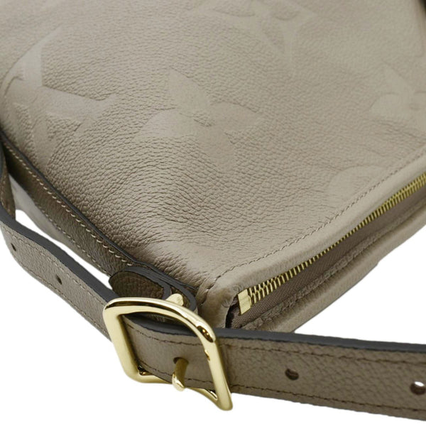 LOUIS VUITTON Carryall MM Monogram Empreinte Shoulder Bag Tourterelle Gray