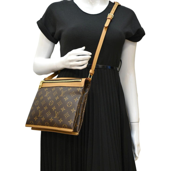 LOUIS VUITTON Saumur PM Monogram Canvas Crossbody Bag Brown