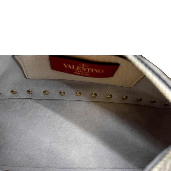 VALENTINO Garavani Rockstud Leather Crossbody Bag Ivory