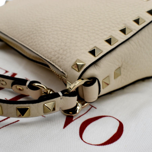 VALENTINO Garavani Rockstud Leather Crossbody Bag Ivory