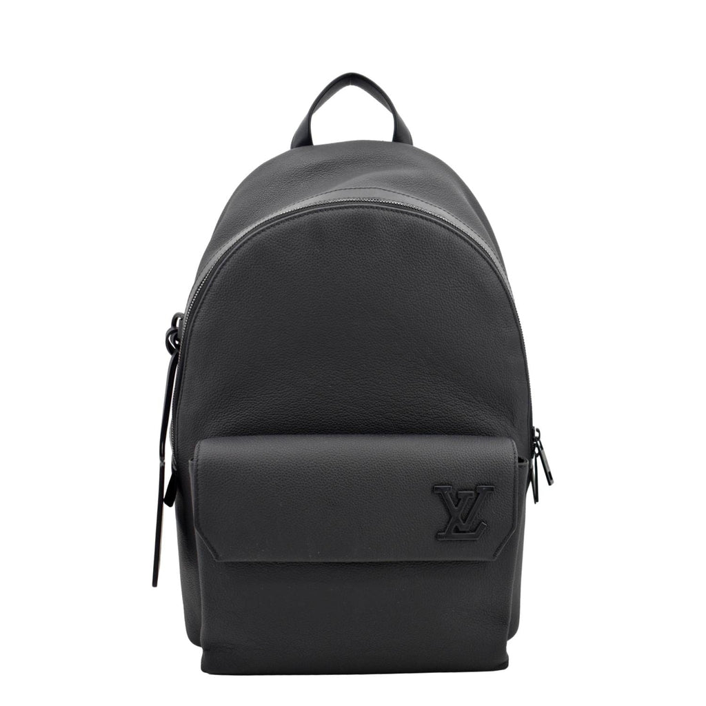 LOUIS VUITTON Takeoff Aerogram Grained Calf Leather Backpack Black