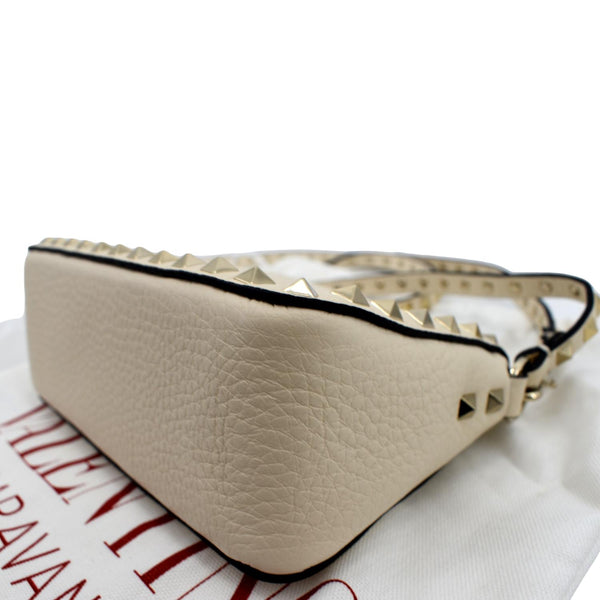 VALENTINO Garavani Rockstud Leather Crossbody Bag Ivory