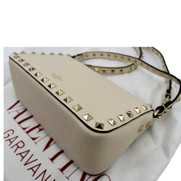 VALENTINO Garavani Rockstud Leather Crossbody Bag Ivory