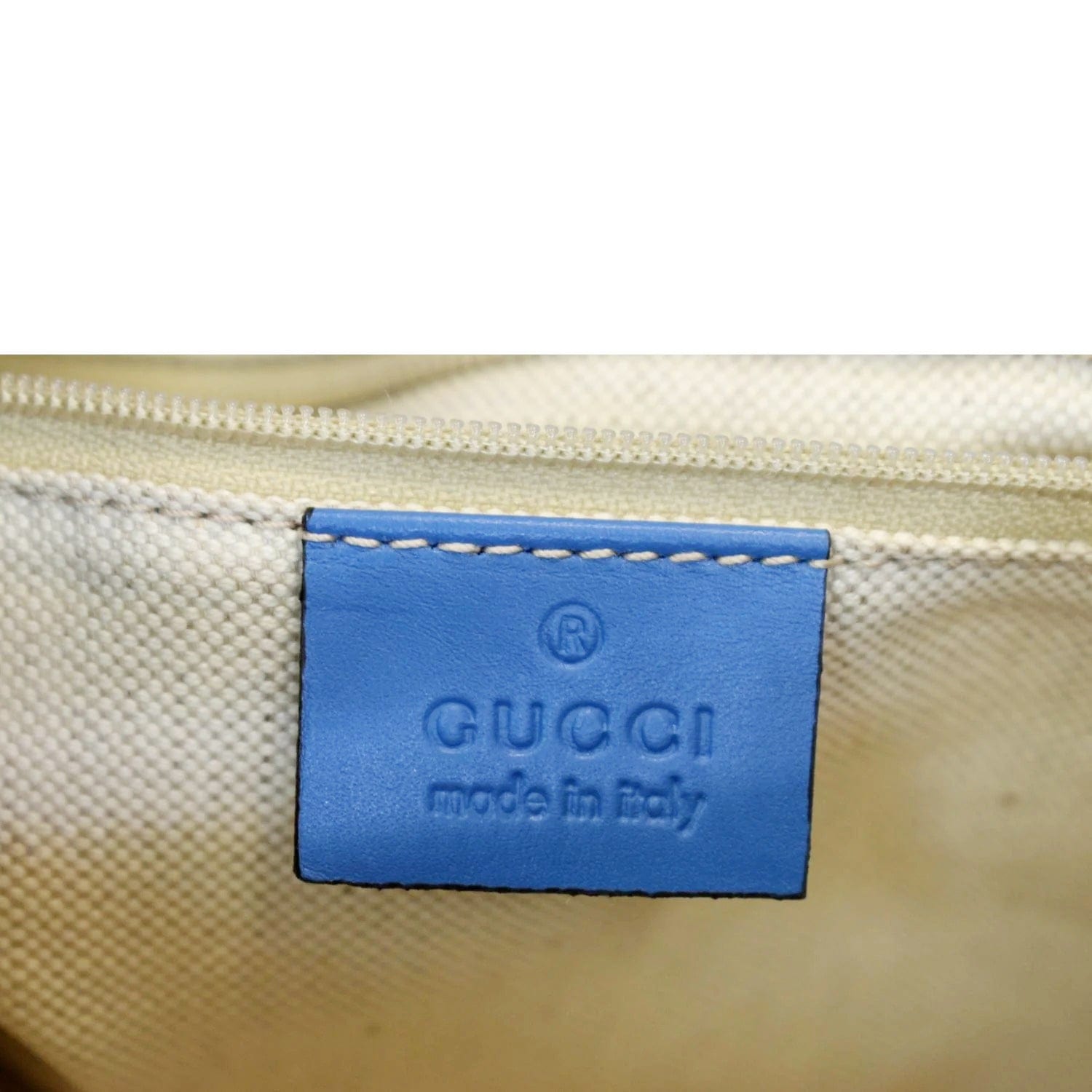 Gucci Vintage Blue Monogram Canvas Tote Shoulder Bag Cloth ref