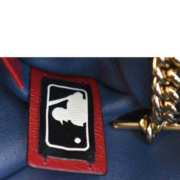 GUCCI Rajah Large Leather Tote Shoulder Bag Navy Blue 537219