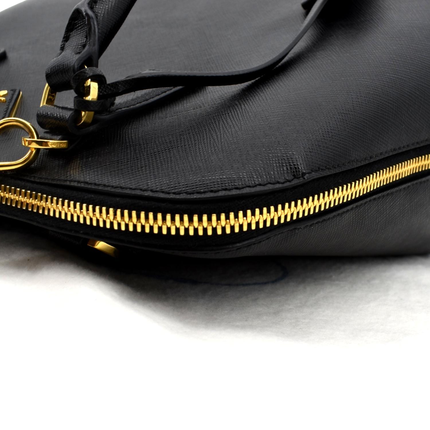 Prada Black Saffiano Lux Leather Large Promenade Bag Prada