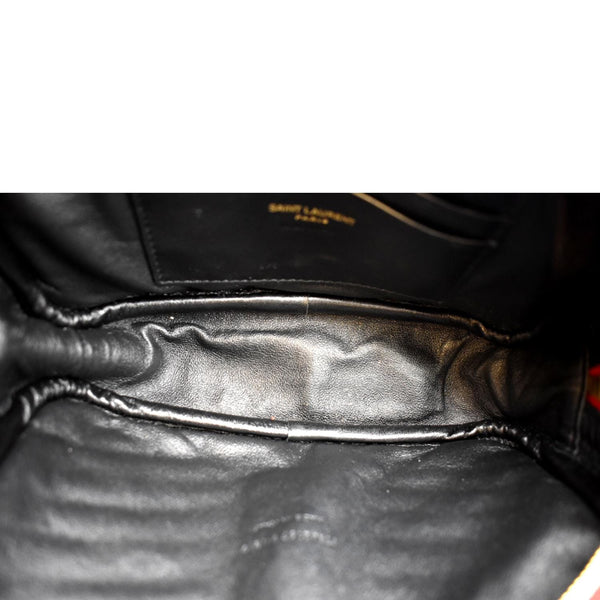 YVES SAINT LAURENT Lou Chevron Leather Camera Crossbody Bag Red