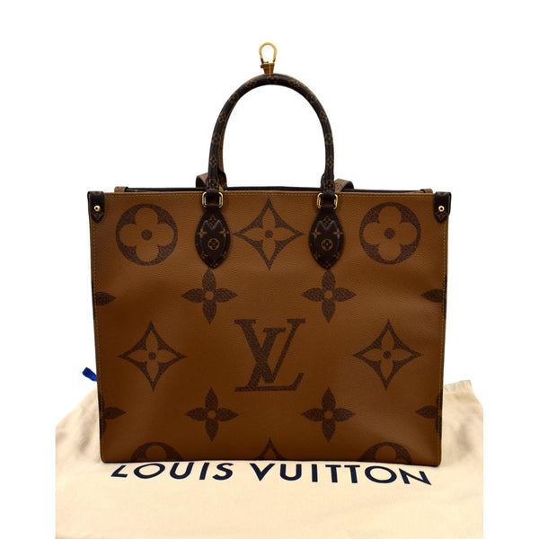 LOUIS VUITTON Onthego GM Giant Monogram Canvas Tote Shoulder Bag Brown