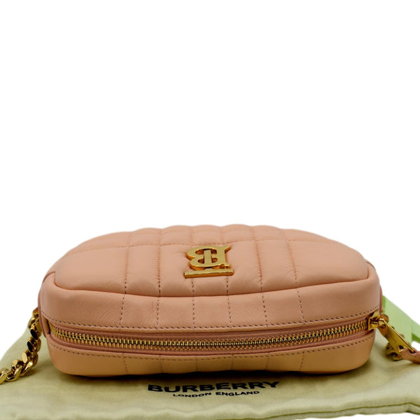 BURBERRY Lola Camera Mini Quilted Lambskin Leather Shoulder Bag Dusky Pink