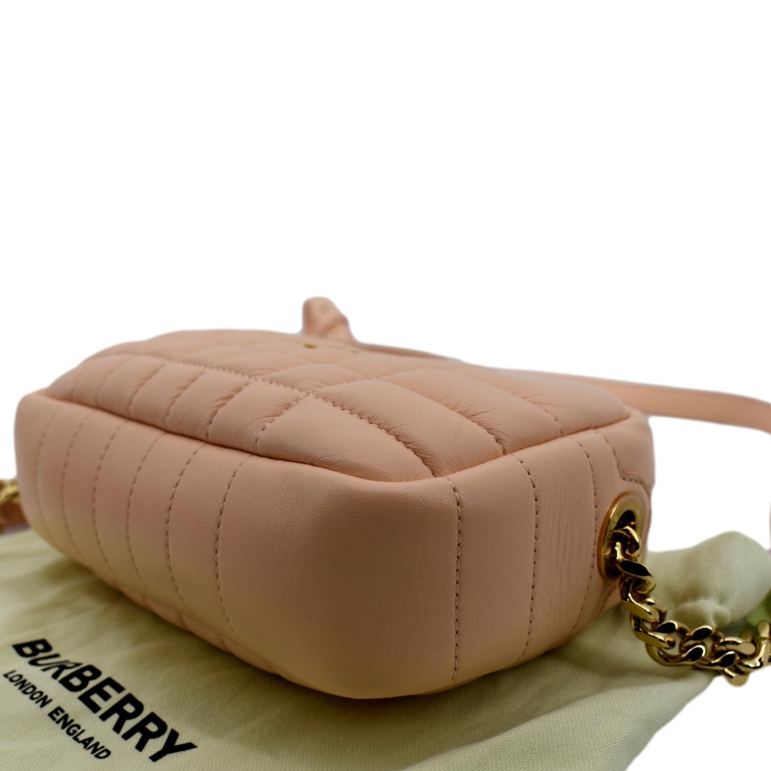 BEIGE BURBERRY QUILTED LEATHER MINI 'LOLA' CAMERA BAG (8063025