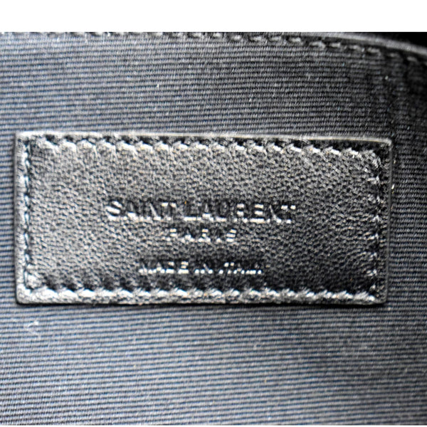 YVES SAINT LAURENT Zip Studded Leather Pouch Black