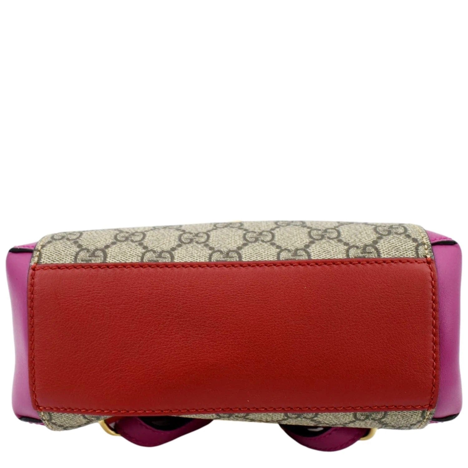 Gucci Beige/Pink/Red GG Coated Canvas Supreme Top Handle Small
