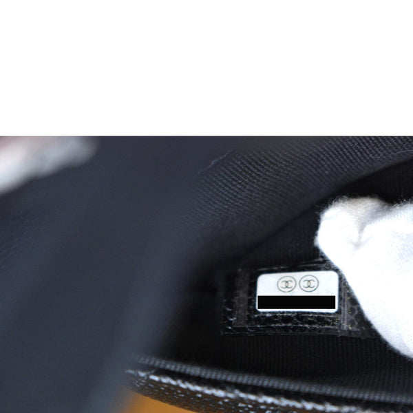 CHANEL Women 2Way Foldable Leather Satchel Crossbody Bag Black