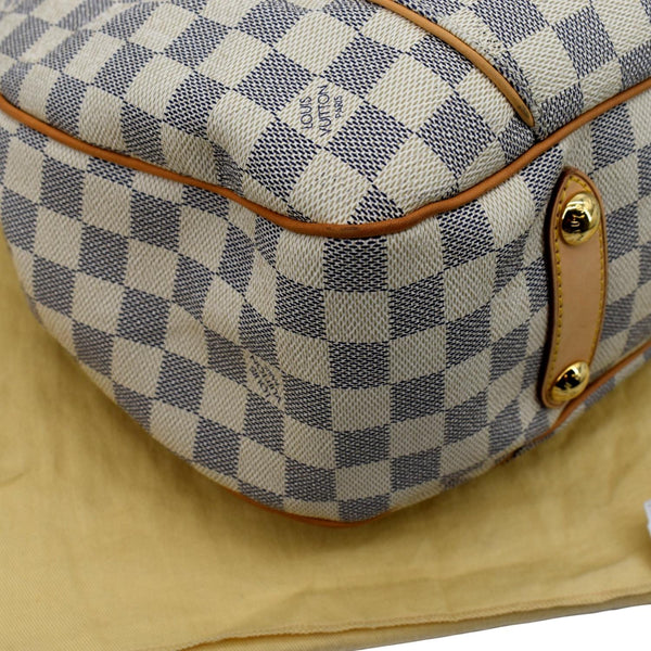 LOUIS VUITTON Galliera PM Damier Azur Shoulder Hobo Bag White