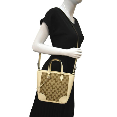 GUCCI Small Bree GG Leather Crossbody Bag Beige 449241