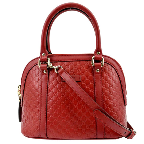 GUCCI Dome Convertible Leather Crossbody Bag Red 449654