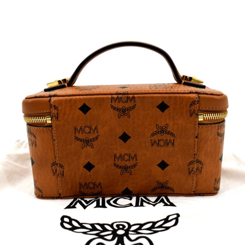 MCM Rockstar Monogram Visetos Vanity Case Cognac