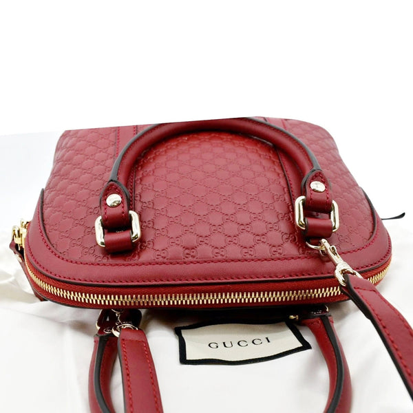 GUCCI Dome Convertible Leather Crossbody Bag Red 449654