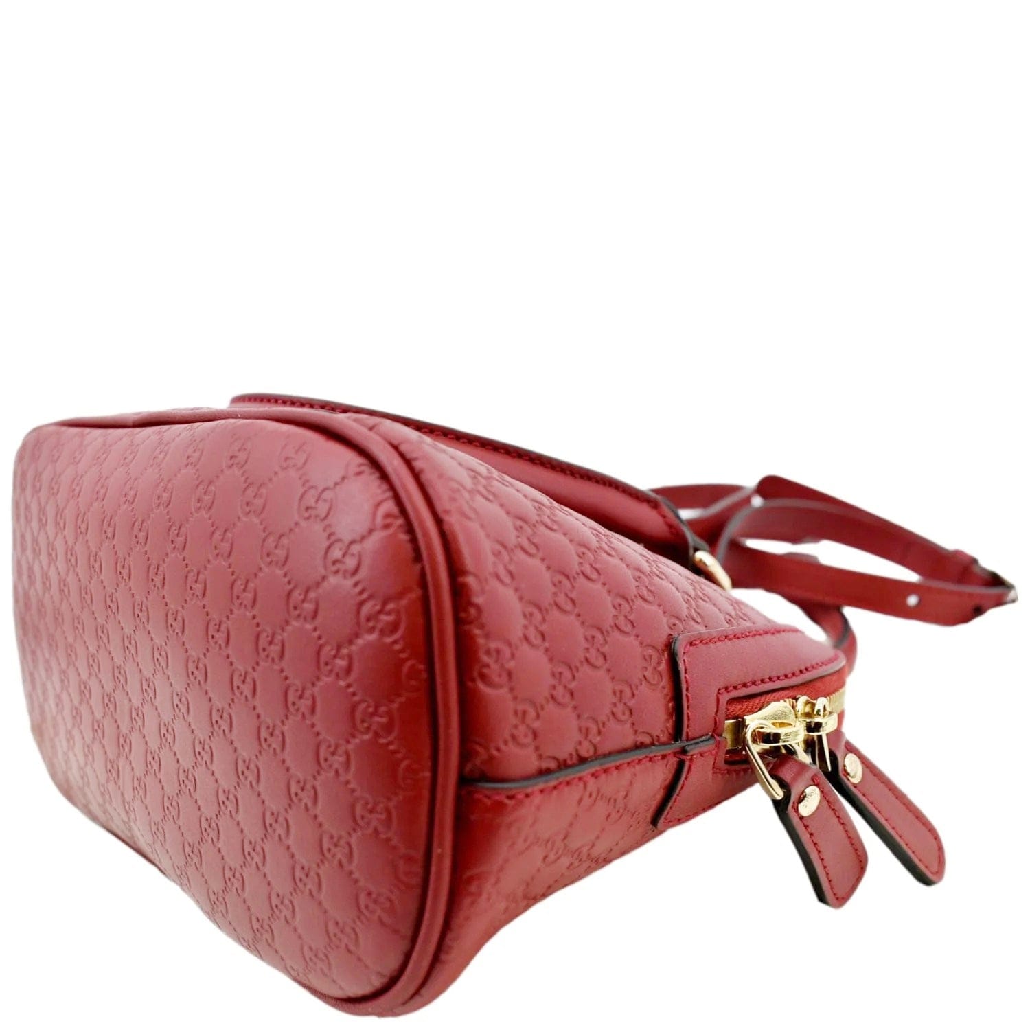 Gucci Red Micro Guccissima Leather Mini Dome Crossbody Bag - Yoogi's Closet