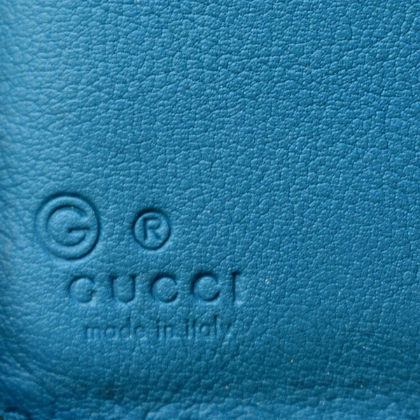 GUCCI Zip Around GG Embossed Leather Wallet Deep Cobalt