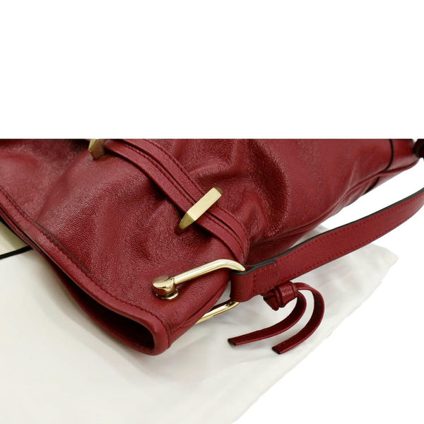 GUCCI Horsebit 1955 Leather Messenger Bag Red 602089