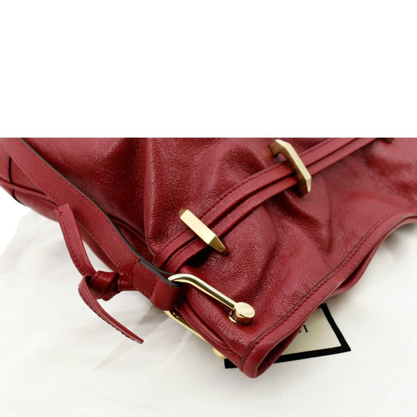 GUCCI Horsebit 1955 Leather Messenger Bag Red 602089