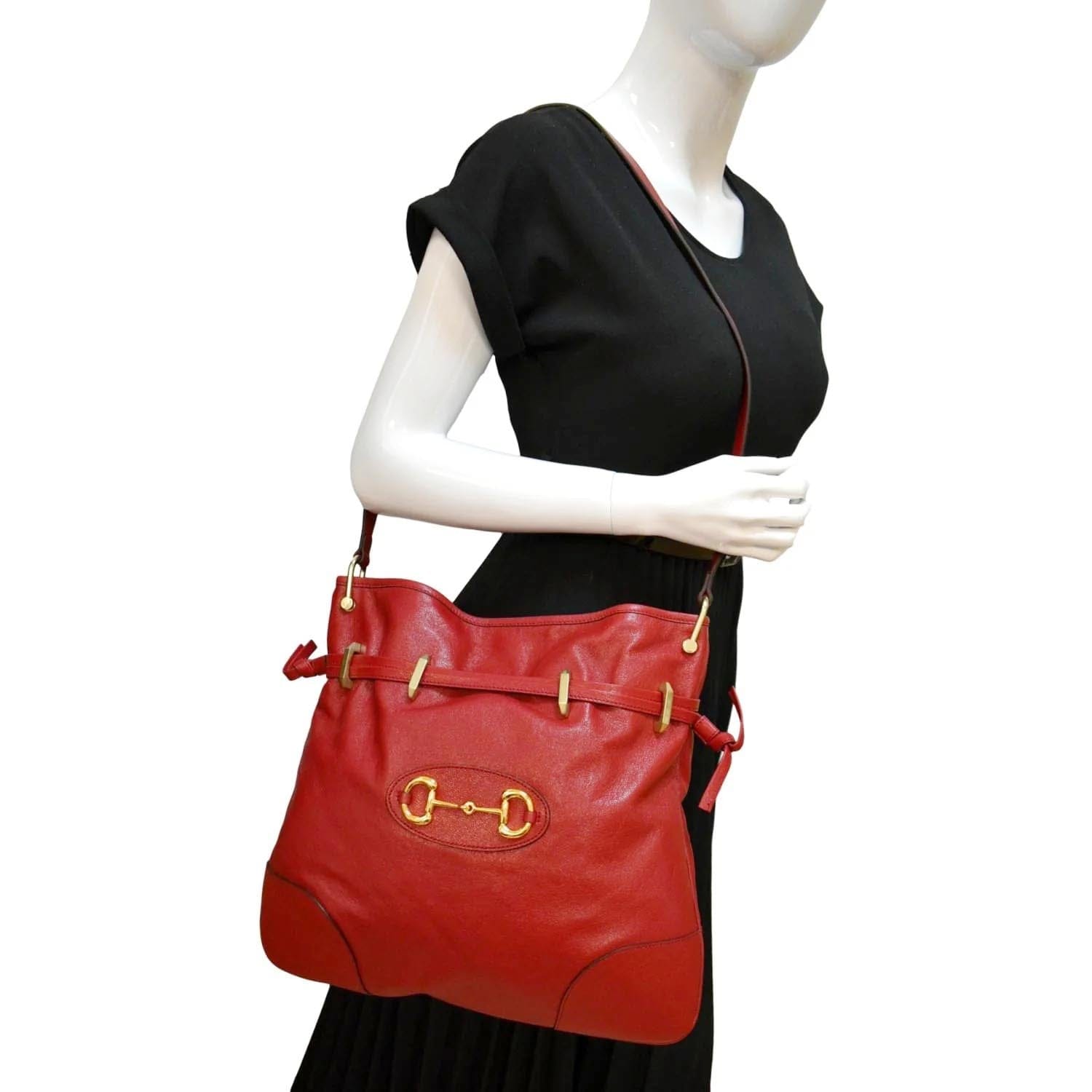 Gucci Horsebit 1955 Leather Messenger Bag Red