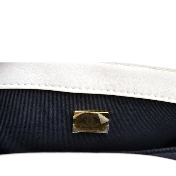 CHANEL Mini My Own Frame Flap Braided Calfskin Leather Shoulder Bag White