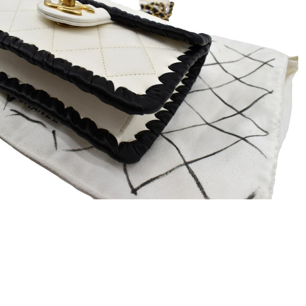 CHANEL Mini My Own Frame Flap Braided Calfskin Leather Shoulder Bag White