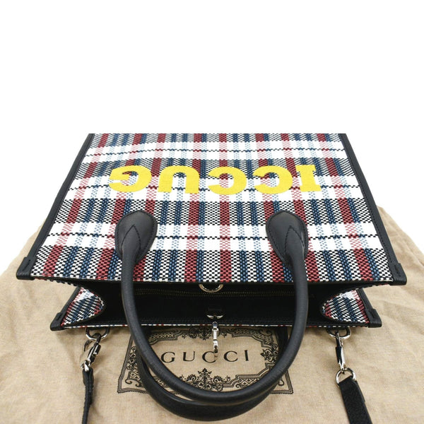 GUCCI Iccug Checked Embroidered Canvas Tote Bag Multicolor 659983