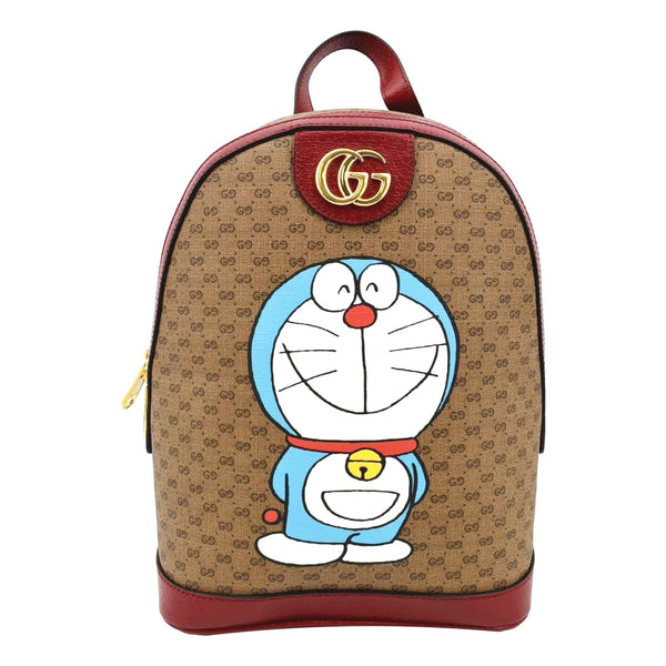 GUCCI X Doraemon Vintage GG Supreme Monogram Backpack Beige 647816