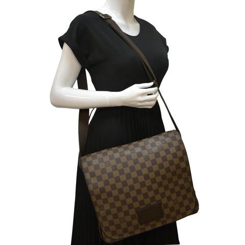LOUIS VUITTON Brooklyn MM Damier Ebene Shoulder Bag Brown