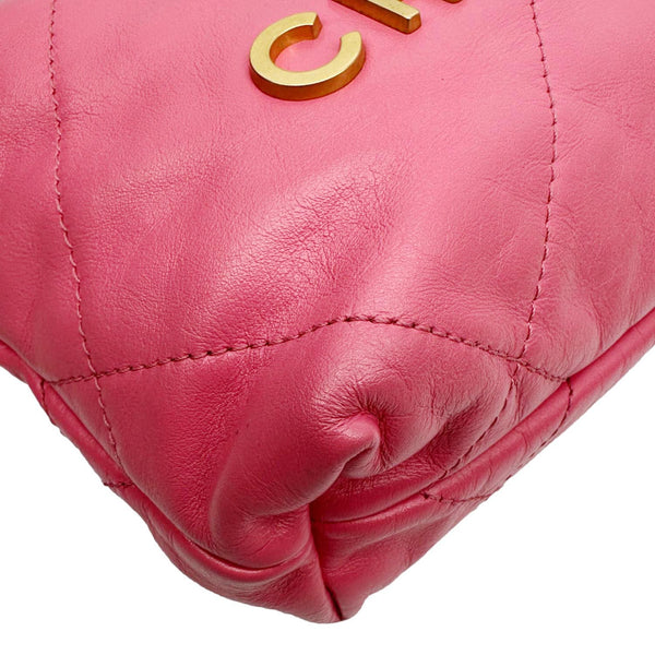 CHANEL 22 Mini Hobo Quilted Leather Crossbody Bag Pink
