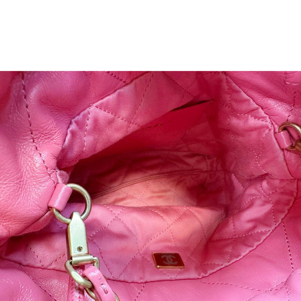 CHANEL 22 Mini Hobo Quilted Leather Crossbody Bag Pink