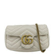 GUCCI GG Marmont Super Mini  Matelasse Leather Crossbody Bag White front look
