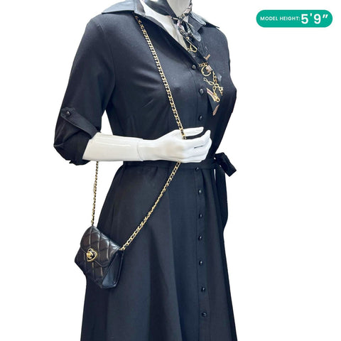 CHANEL Coco Love CC Heart Quilted Lambskin Leather Clutch With Chain Black