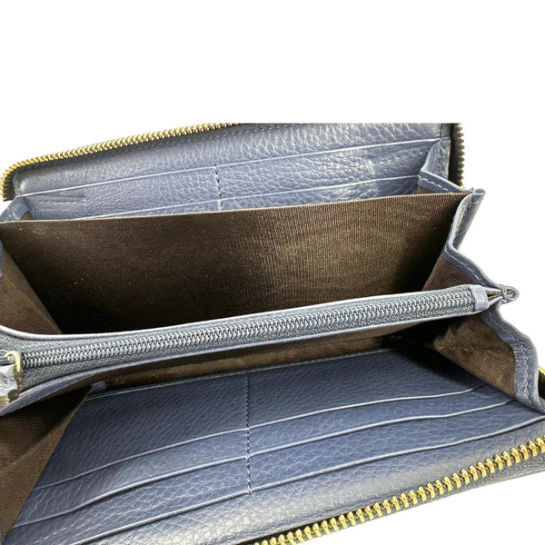 GUCCI GG Supreme Zip Around Wallet Blue 388637