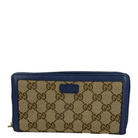 GUCCI GG Supreme Zip Around Wallet Blue 388637