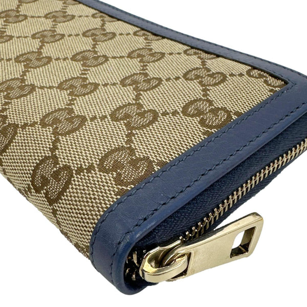 GUCCI GG Supreme Zip Around Wallet Blue 388637