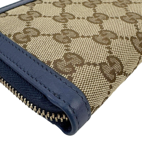 GUCCI GG Supreme Zip Around Wallet Blue 388637