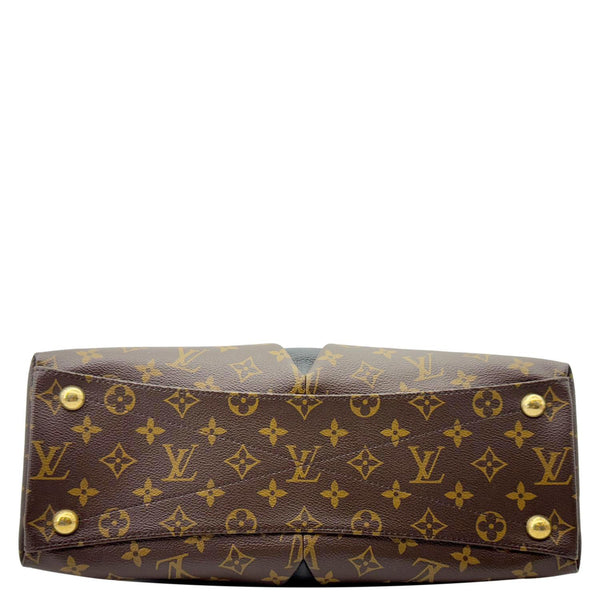 LOUIS VUITTON V MM Monogram Canvas Tote Bag Black