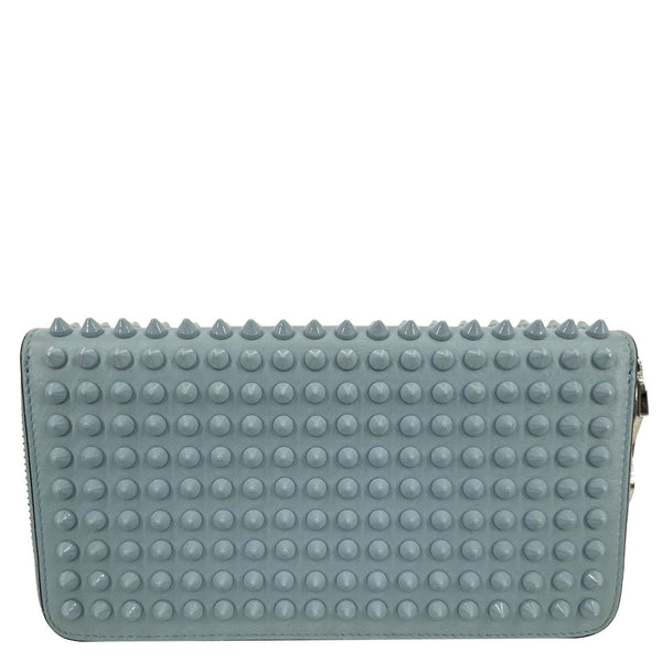 CHRISTIAN LOUBOUTIN Panettone Studded Spiked Leather Long Wallet Blue