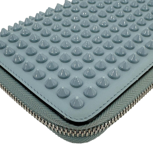 CHRISTIAN LOUBOUTIN Panettone Studded Spiked Leather Long Wallet Blue