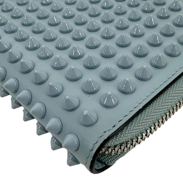 CHRISTIAN LOUBOUTIN Panettone Studded Spiked Leather Long Wallet Blue