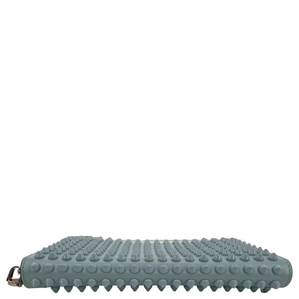 CHRISTIAN LOUBOUTIN Panettone Studded Spiked Leather Long Wallet Blue