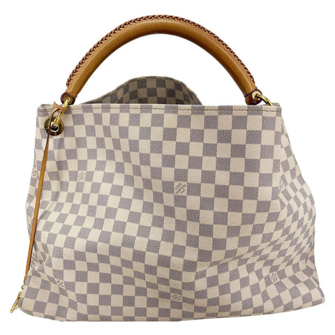 LOUIS VUITTON Artsy MM Damier Azur Hobo Bag White