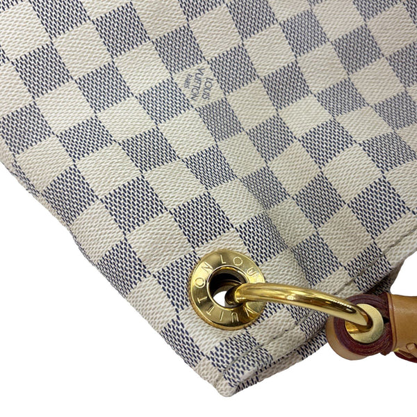 LOUIS VUITTON Artsy MM Damier Azur Hobo Bag White