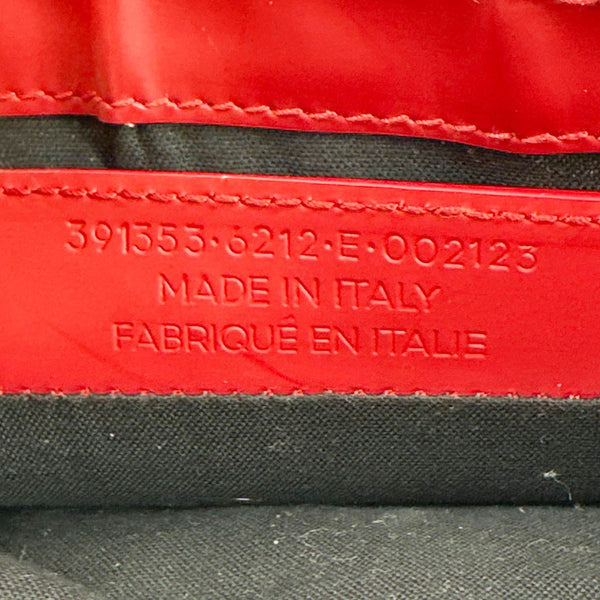BALENCIAGA Studded Embossed Leather Zip Pouch Red