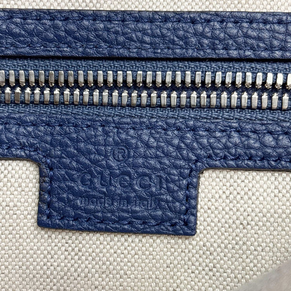 GUCCI Jumbo GG Leather Messenger Bag Blue 696009